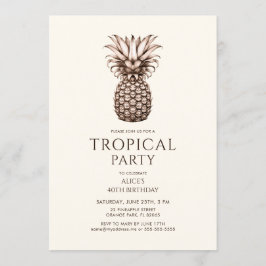 Invitación Fiesta Tropical con piña vintage