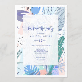 Invitación Fiesta tropical de Bachelorette de la playa del