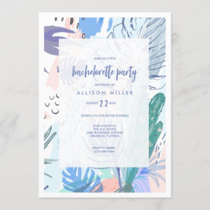 Invitación Fiesta tropical de Bachelorette de la playa del