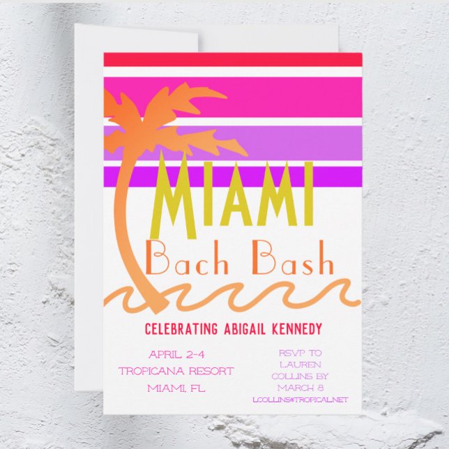 Invitación Fiesta Tropical de Bachelorette de Miami (Subido por el creador)