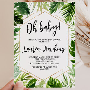 Invitación Fiesta Tropical de Bienvenida al Bebé