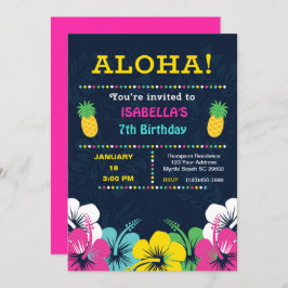 Invitación Fiesta Tropical de Cumpleaños 7