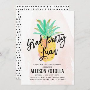 Invitación Fiesta tropical de la piña de Luau de la fiesta de