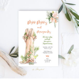Invitación Fiesta tropical de Moo Moo y Margaritas