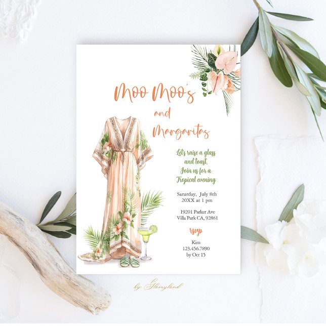 Invitación Fiesta tropical de Moo Moo y Margaritas (Subido por el creador)