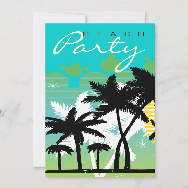 Invitación Fiesta Tropical de Playa (Anverso)