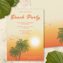 Fiesta Tropical de Playa Puesta de Sol Palmeras Cu
