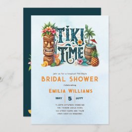 Invitación Fiesta tropical de Tiki Boda Luau Bridal Shower