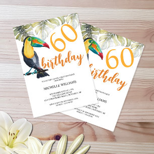 Invitación Fiesta Tropical de Tucán Artístico Acuarela