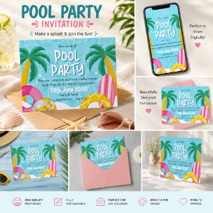 Invitación Fiesta Tropical en la Piscina