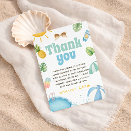 Invitación Fiesta Tropical en la Piscina Agradecimiento Acuar