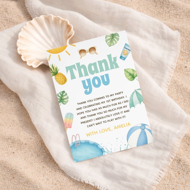 Invitación Fiesta Tropical en la Piscina Agradecimiento Acuar (Subido por el creador)