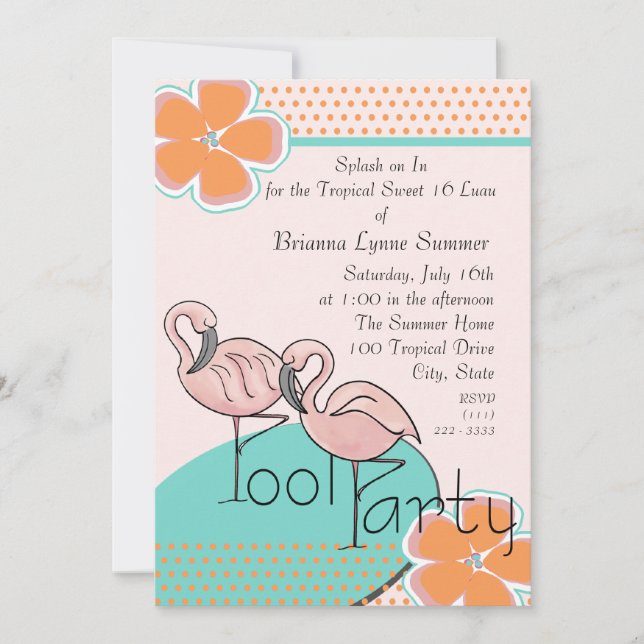 Invitación Fiesta Tropical Luau (Anverso)