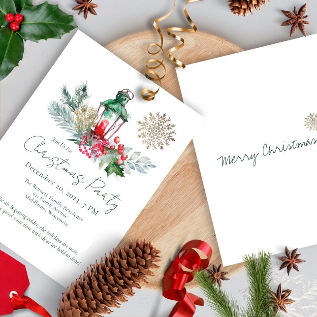 Invitación Fiesta Única de Navidad Moderna y Elegante (Subido por el creador)