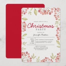 Invitación Fiesta único de Navidades de Verdor de Berries