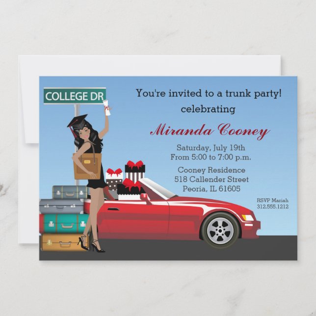 Invitación Fiesta universitario que se va de graduación (Anverso)