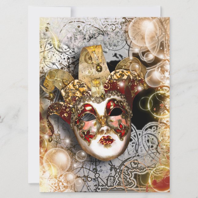 Invitación Fiesta veneciano del carnaval de la máscara de la (Anverso)
