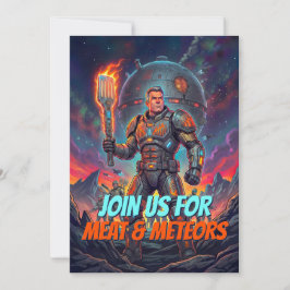 Invitación Fiesta Veraniega de Alien Espacial Vintage Fuera d