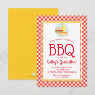 Invitación Fiesta veraniega de graduación en barbacoa