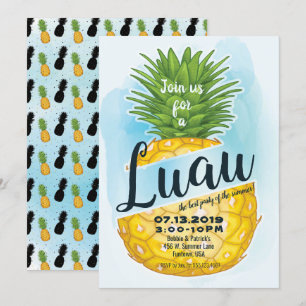 Invitación Fiesta veraniego de color piña luau