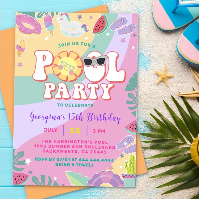 Invitación Fiesta veraniego de cumpleaños de billar (Subido por el creador)