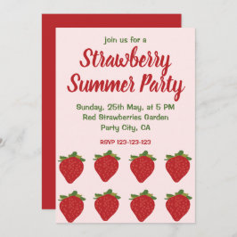 Invitación Fiesta veraniego de fresas rojas frutales