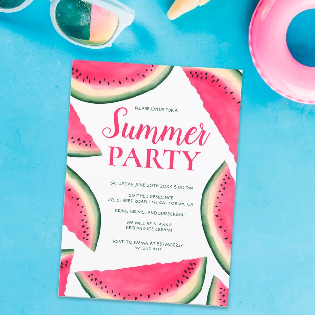 Invitación Fiesta veraniego de la sandía tropical (Subido por el creador)