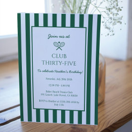 Invitación Fiesta verde de cumpleaños de la fiesta de tenis e