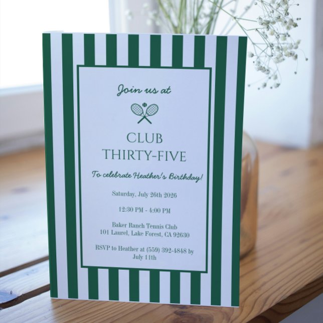 Invitación Fiesta verde de cumpleaños de la fiesta de tenis e (Subido por el creador)