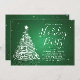 Invitación Fiesta verde de Navidad moderna