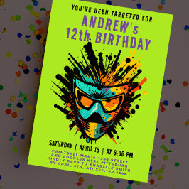 Invitación Fiesta verde divertido y colorido en el baloncesto