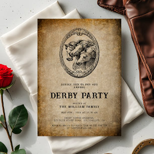 Invitación Fiesta Vintage Elegante de Caballos de Carreras De