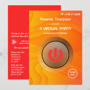Invitación Fiesta virtual de cumpleaños de verano genial