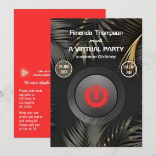 Invitación Fiesta virtual de cumpleaños de verano tropical