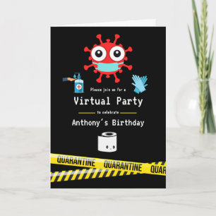 Invitación Fiesta virtual de cumpleaños en cuarentena