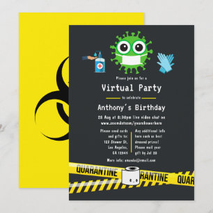 Invitación Fiesta virtual de cumpleaños en cuarentena
