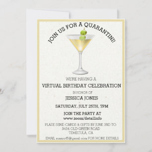 Invitación Fiesta virtual de cumpleaños Únete a nosotros para