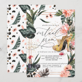 Invitación Fiesta Virtual de Graduación | Verde Tropical Flor