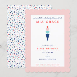 Invitación Fiesta virtual de zoom de crema de hielo de primer
