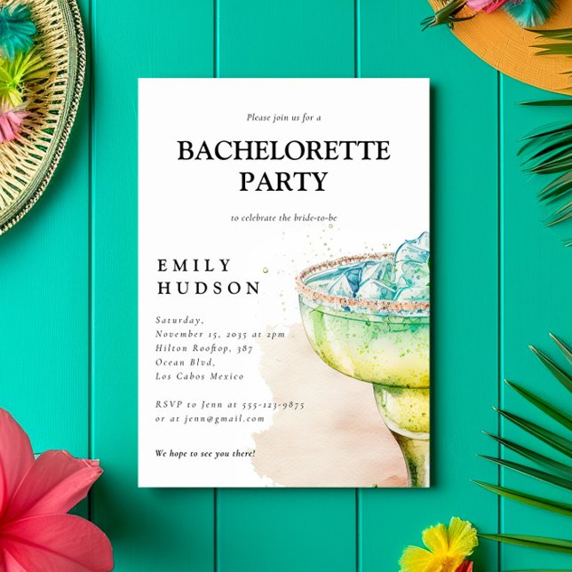 Invitación Fiesta Watercolor Bachelorette (Subido por el creador)