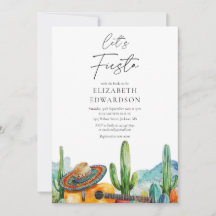 Fiesta Watercolor Cactus Bridal Shower