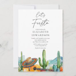 Invitación Fiesta Watercolor Cactus Bridal Shower