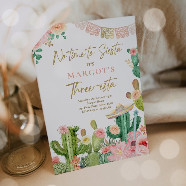 Invitación Fiesta Watercolor Cactus Fiesta Cumpleaños Party (Subido por el creador)