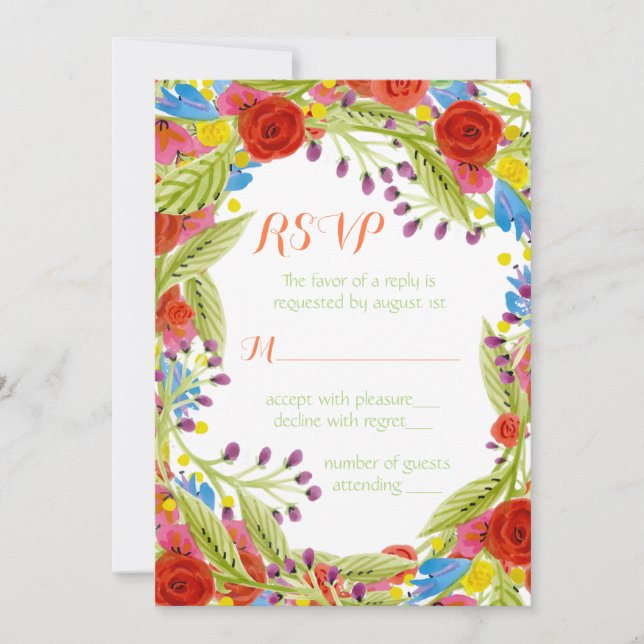 Invitación Fiesta Wedding RSVP (Anverso)