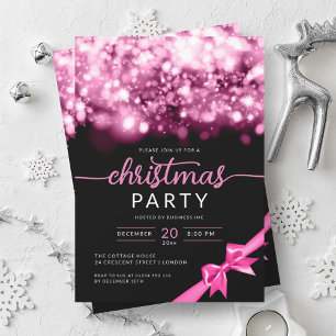 Invitación Fiesta Xmas de Hot Pink Winter Sparkling Company