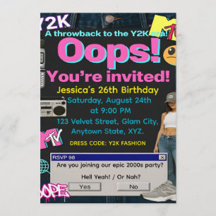 Invitación Fiesta Y2K