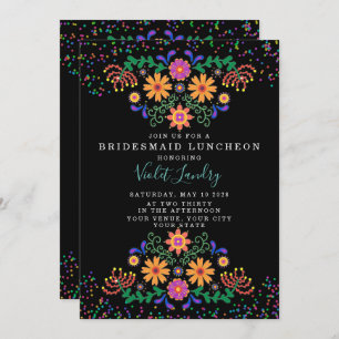 Invitación Fiesta y Cactus Colorful Bridesmaids Luncheon