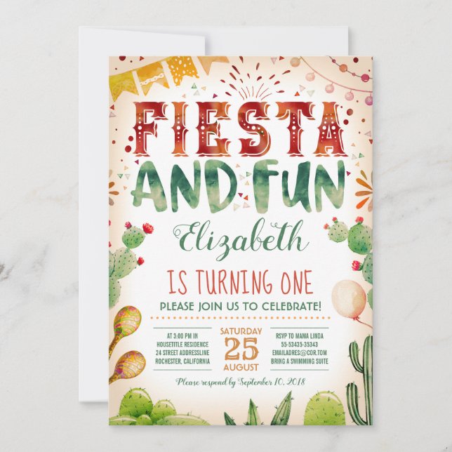 Invitación Fiesta y diversión | Fiesta de cumpleaños de veran (Anverso)