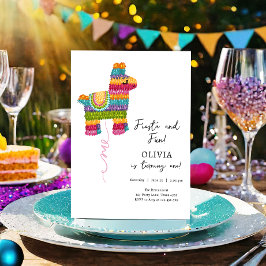Invitación Fiesta y divertido Piñata Llama Chica primer cumpl