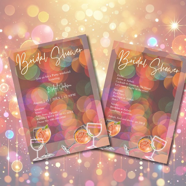 Invitación Fiesta y ducha de novia con cóctel fin de semana (Subido por el creador)